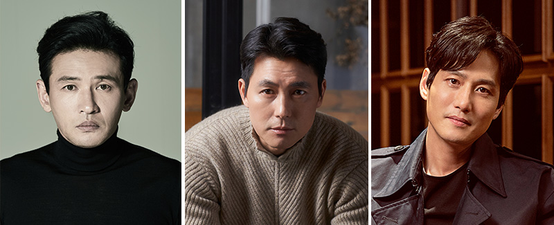 배우 황정민(왼쪽부터 차례로), 정우성, 박해준. 사진 샘컴퍼니, 아티스트컴퍼니, PLEO ent.